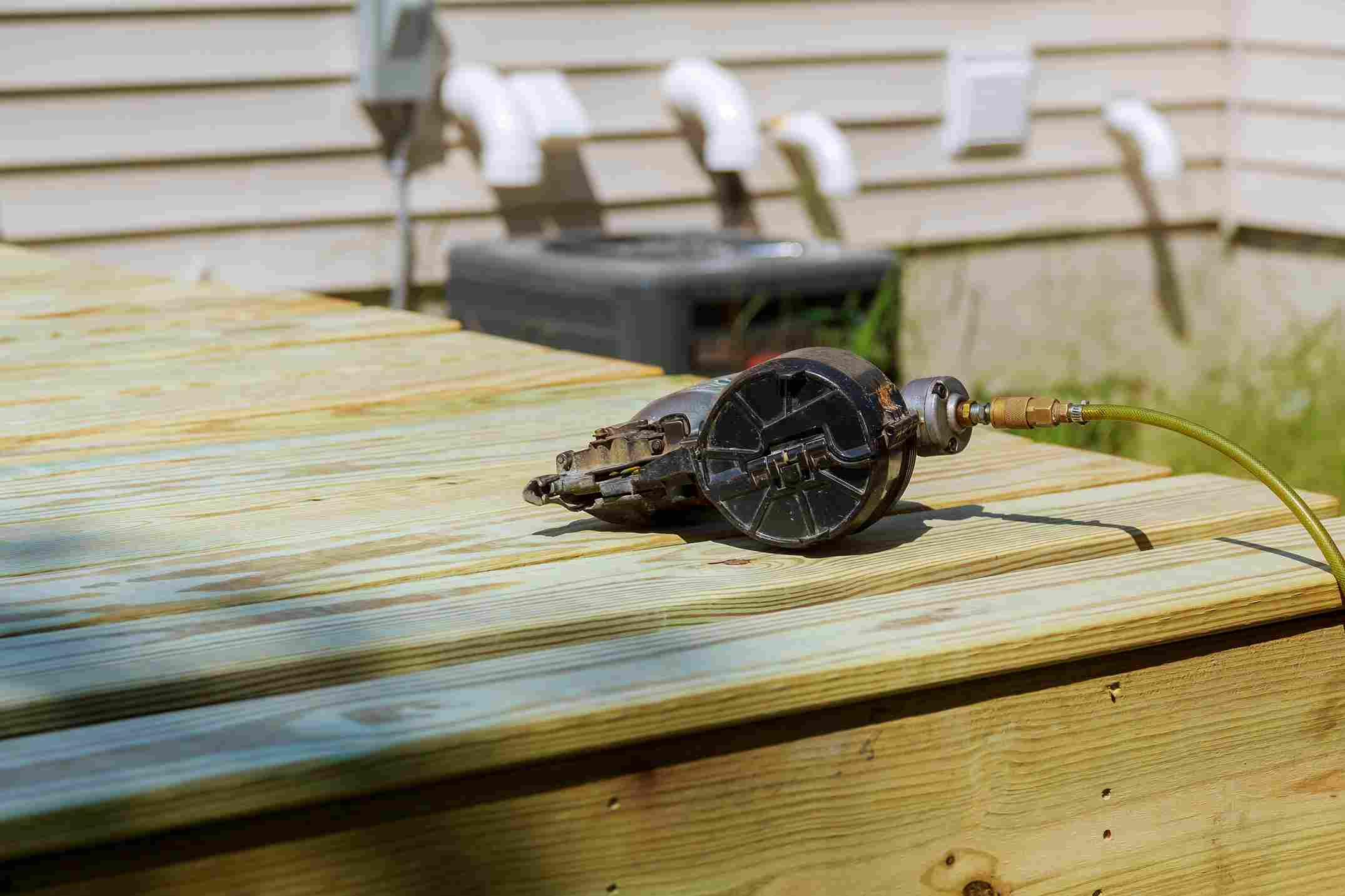 New deck patio with modern wooden deck